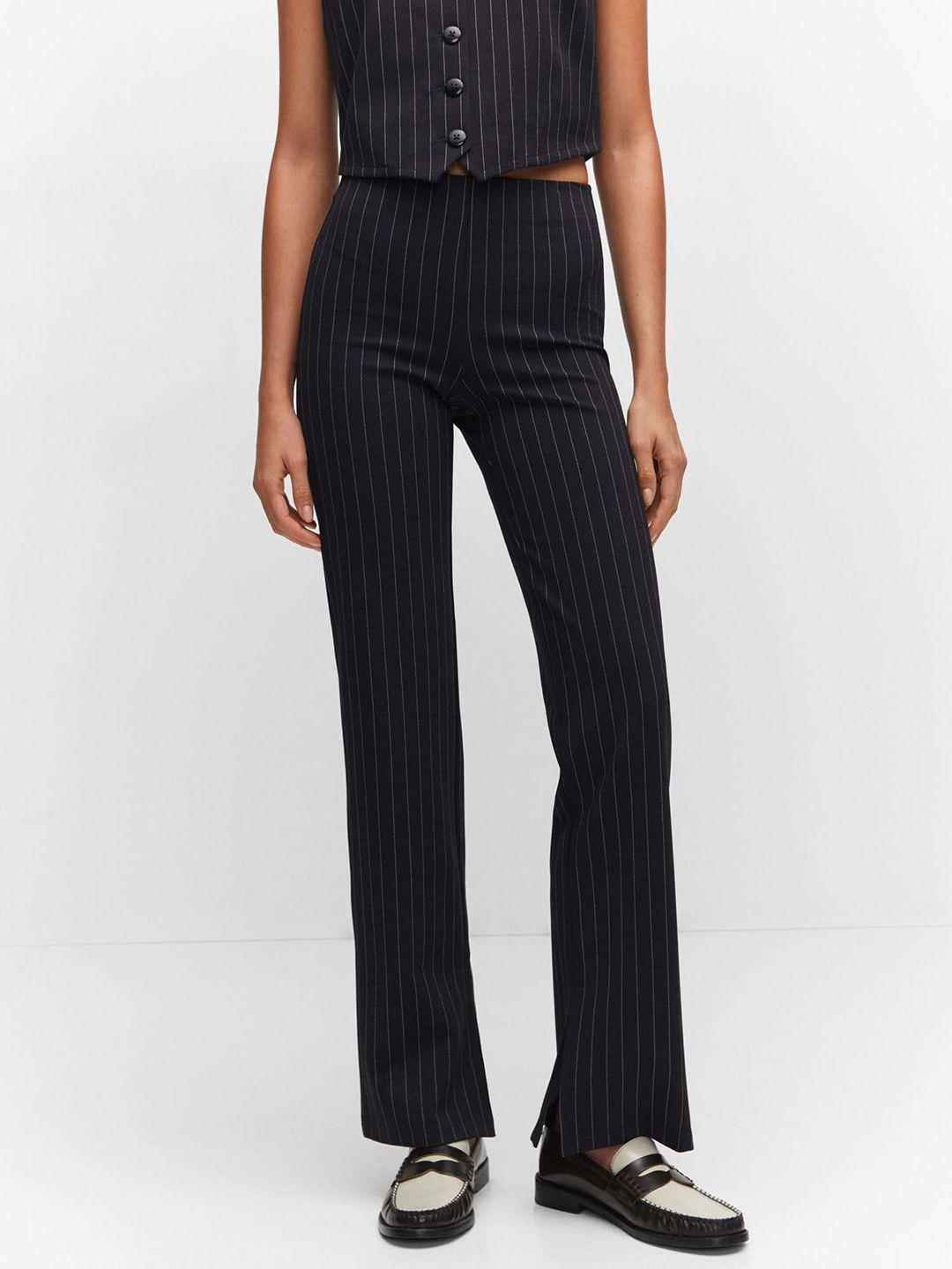 mango women pinstripe skinny fit high-rise trousers