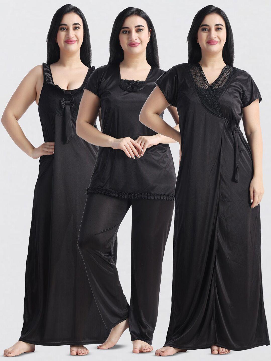 night keys pack of 4 satin maxi nightdress