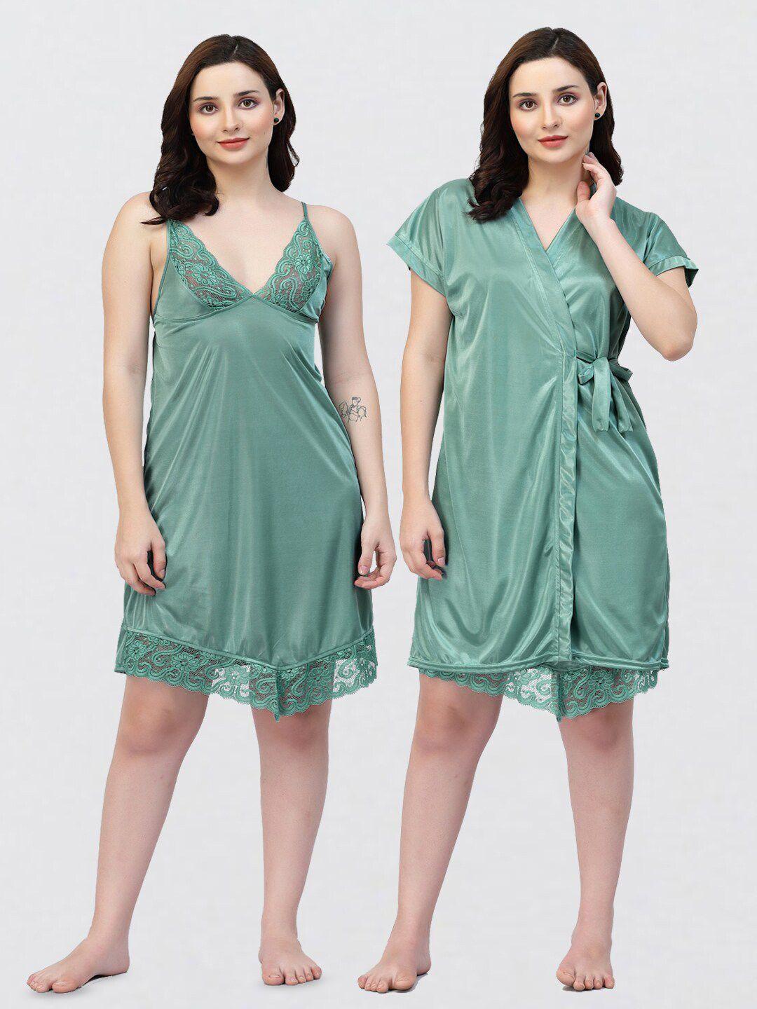 night keys pack of 2 satin maxi sweat nightdress