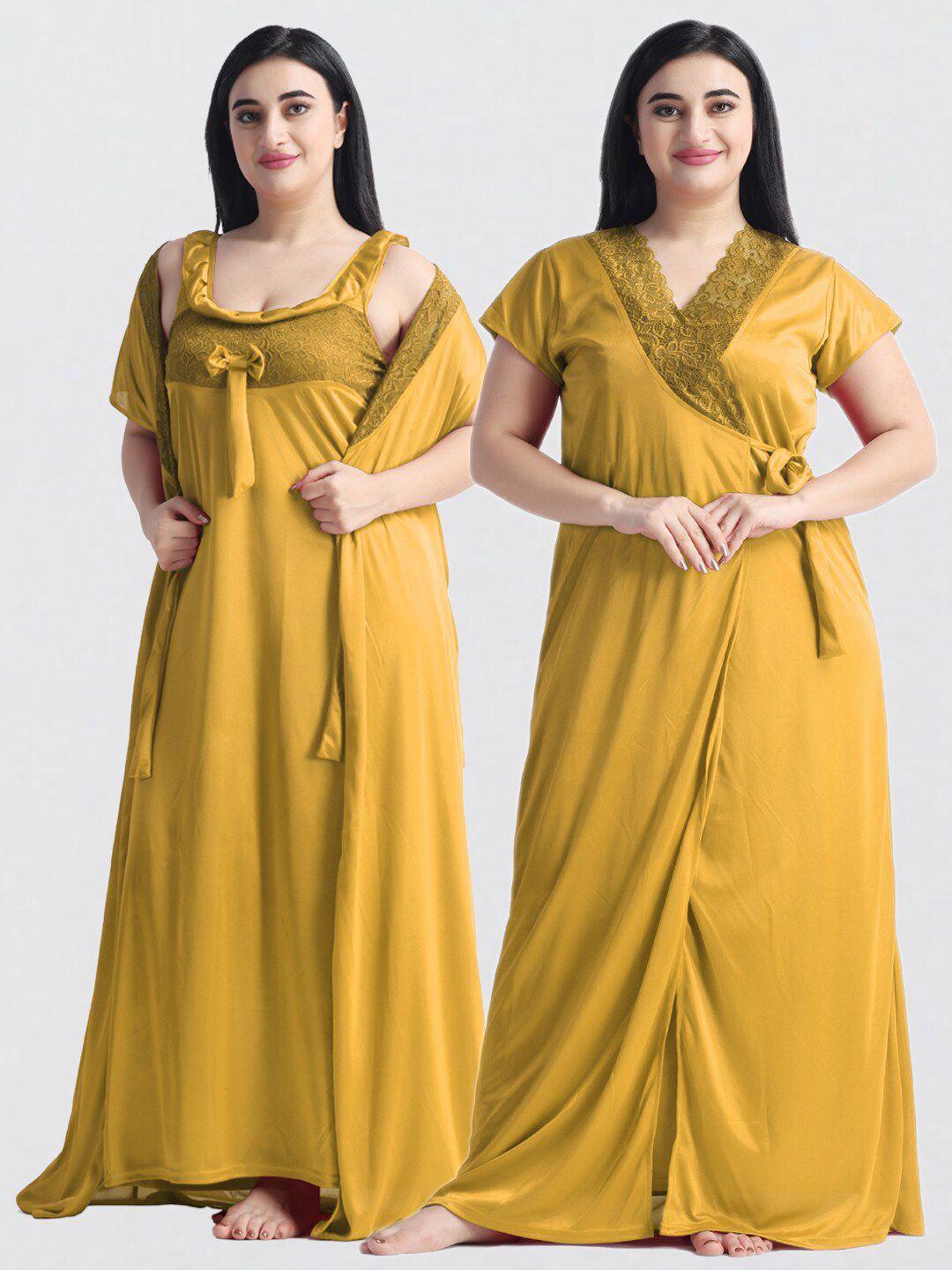 night keys pack of 2 satin maxi nightdress