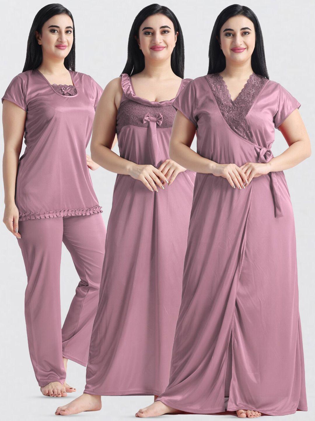 night keys pack of 4 satin maxi sweat nightdress