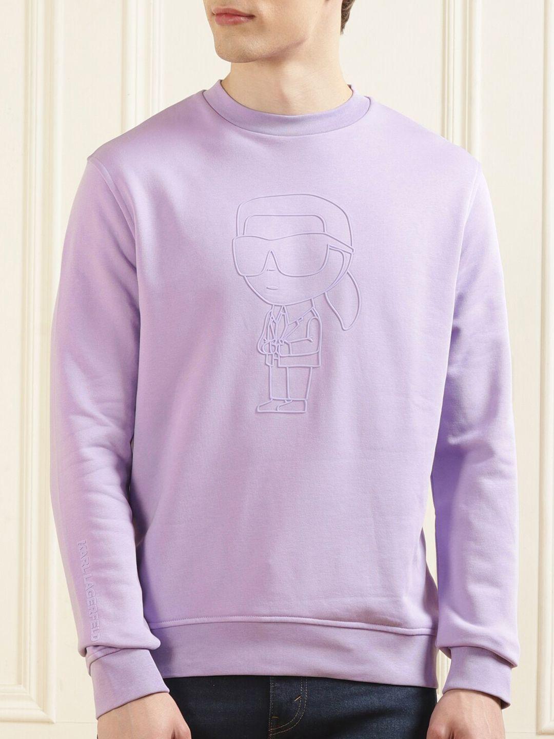 karl lagerfeld graphic printed cotton pullover sweatshirt