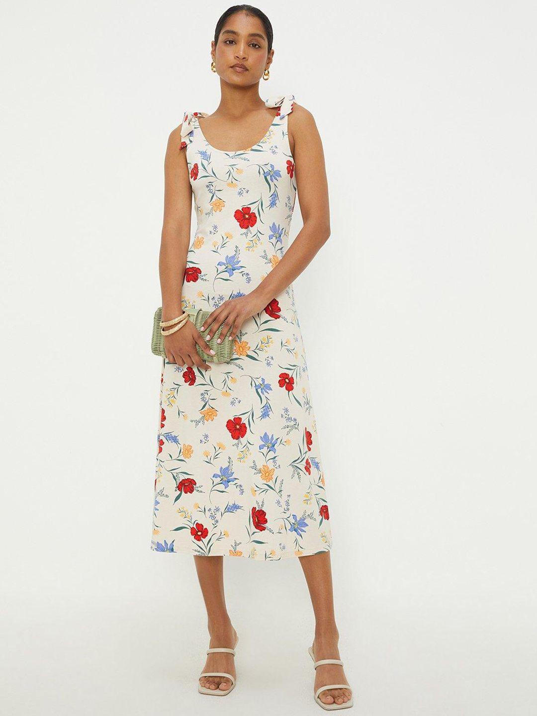 dorothy perkins floral print sheath midi dress