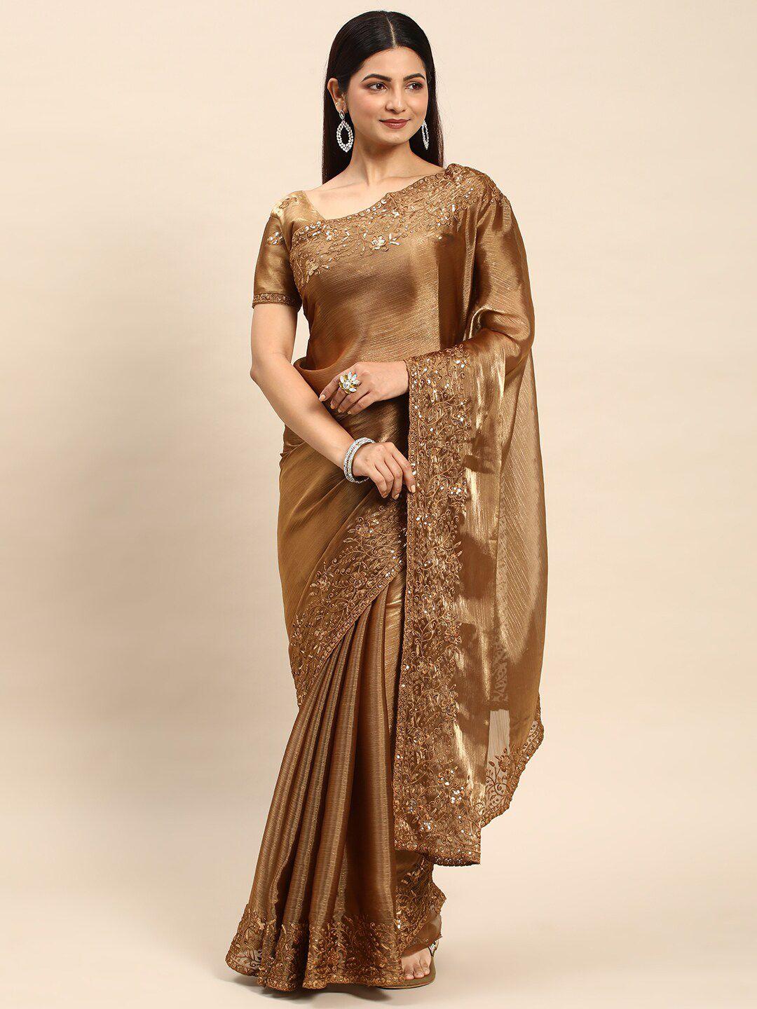 kasee embroidered border saree