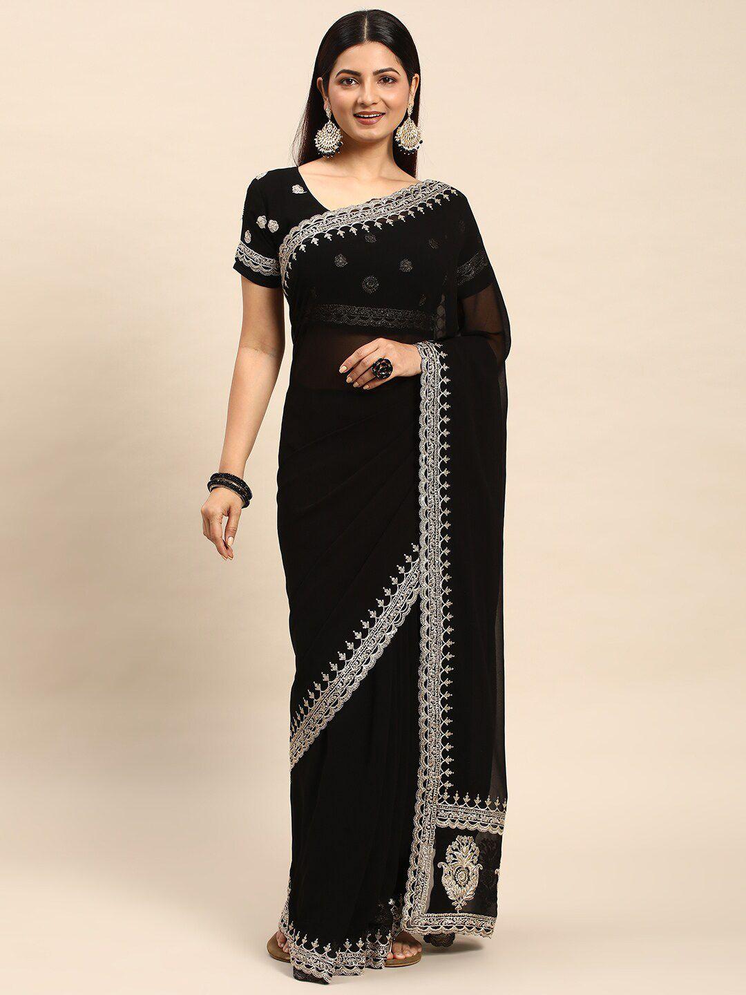 kasee embroidered border saree