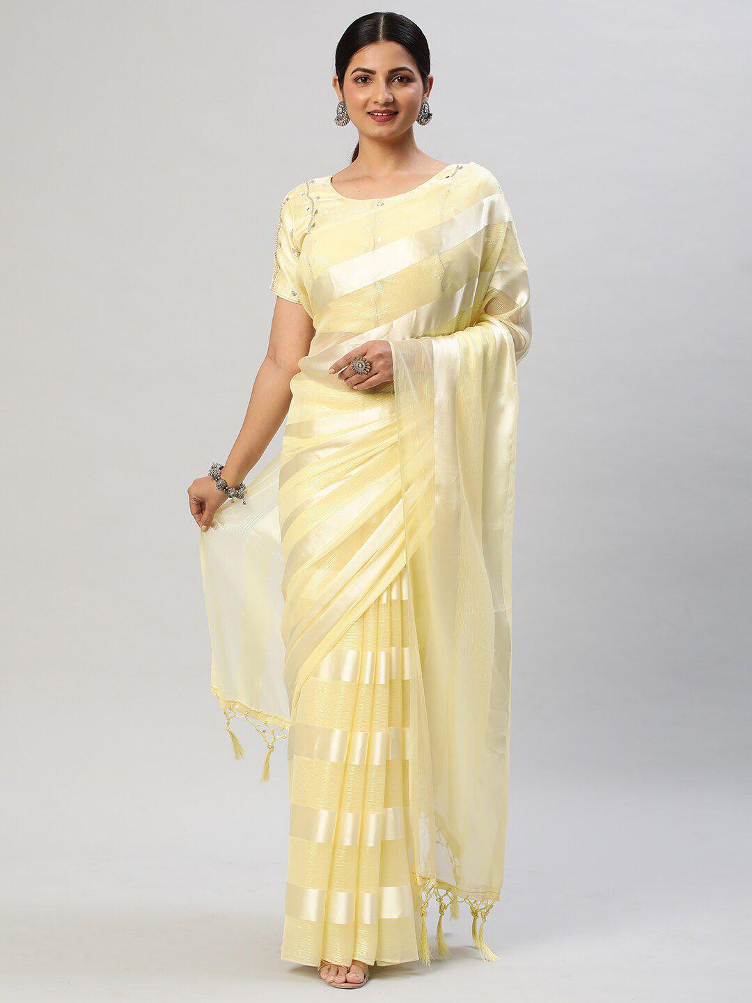 kasee striped satin saree