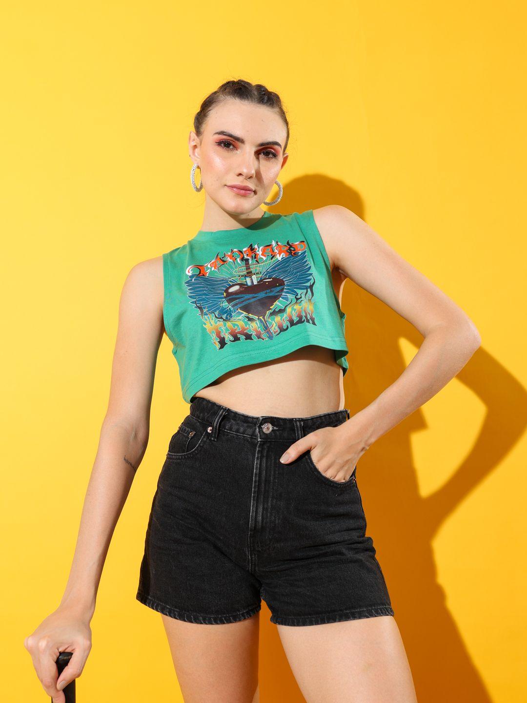 stylecast x hersheinbox printed cotton crop top