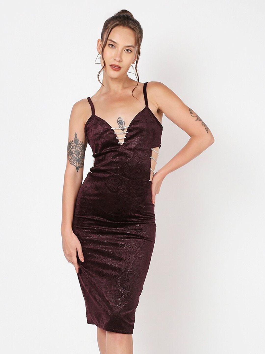 liyokki shoulder strap velvet bodycon dress