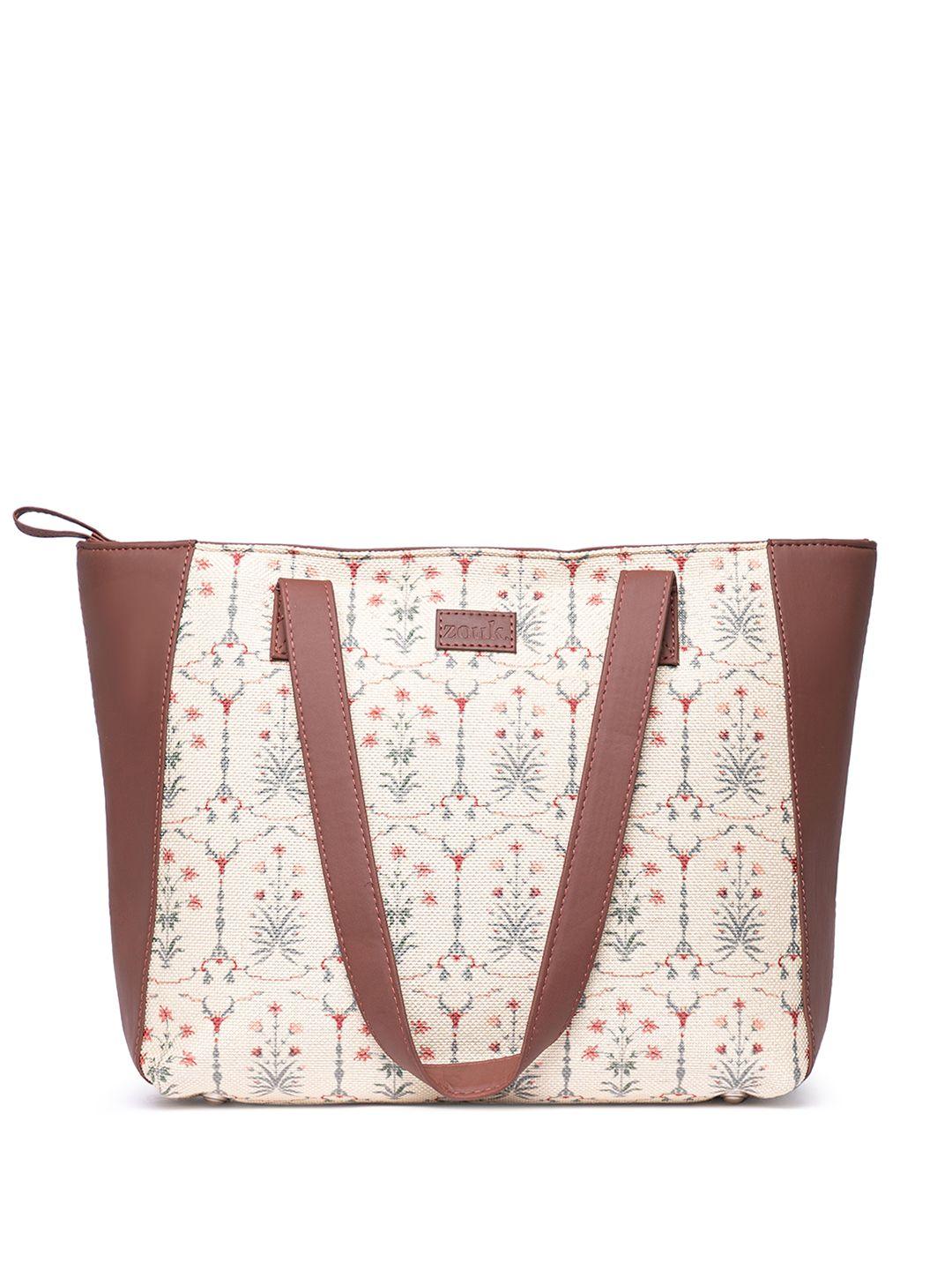 zouk ethnic motifs printed structured tote bag