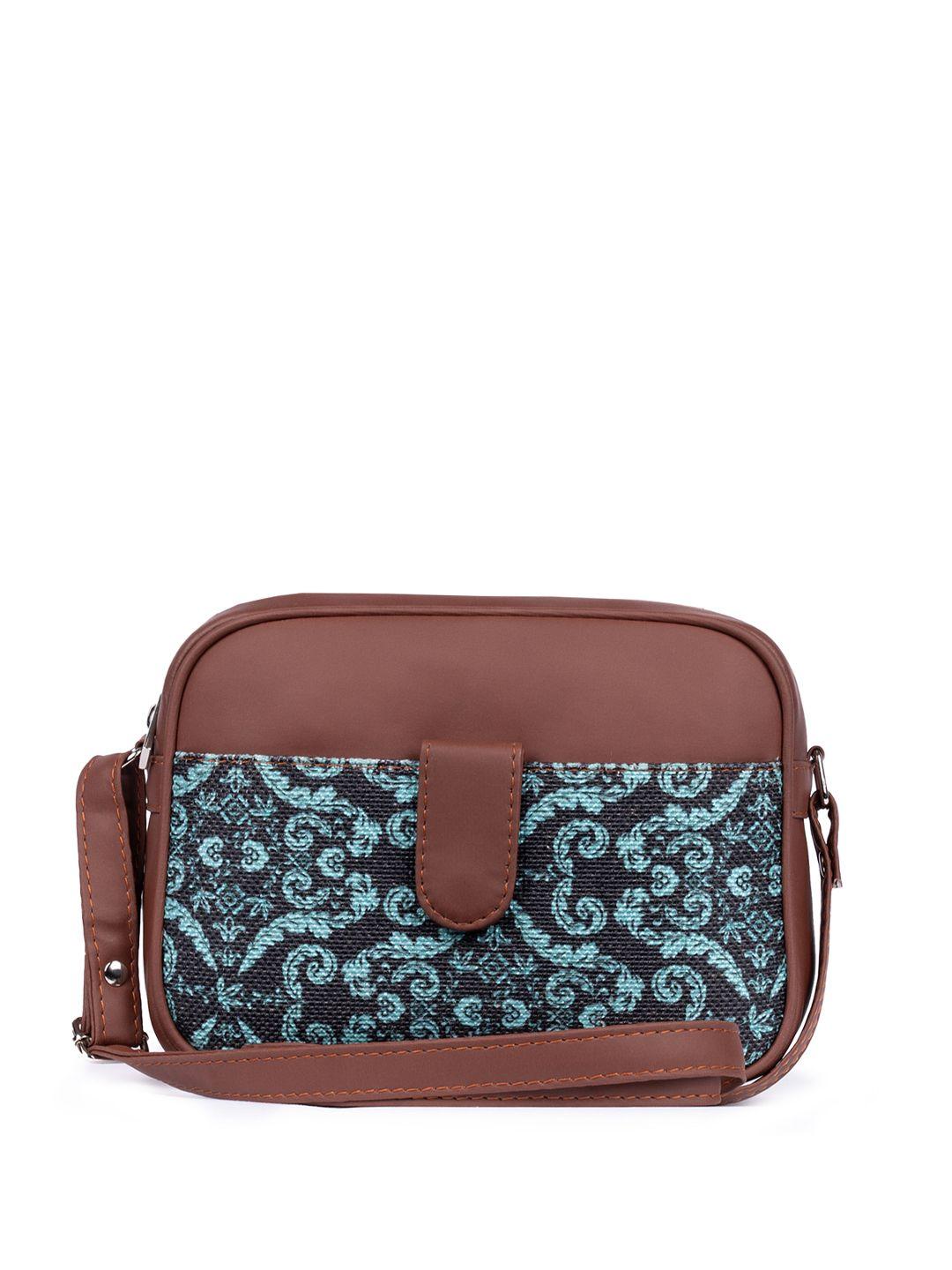 zouk ethnic motifs printed structured sling bag