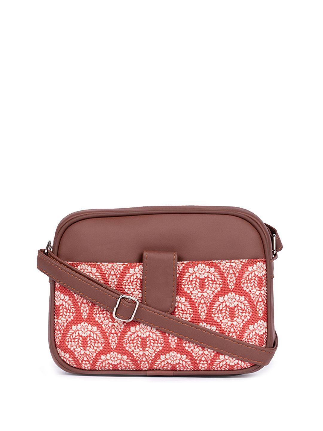 zouk ethnic motifs printed structured sling bag