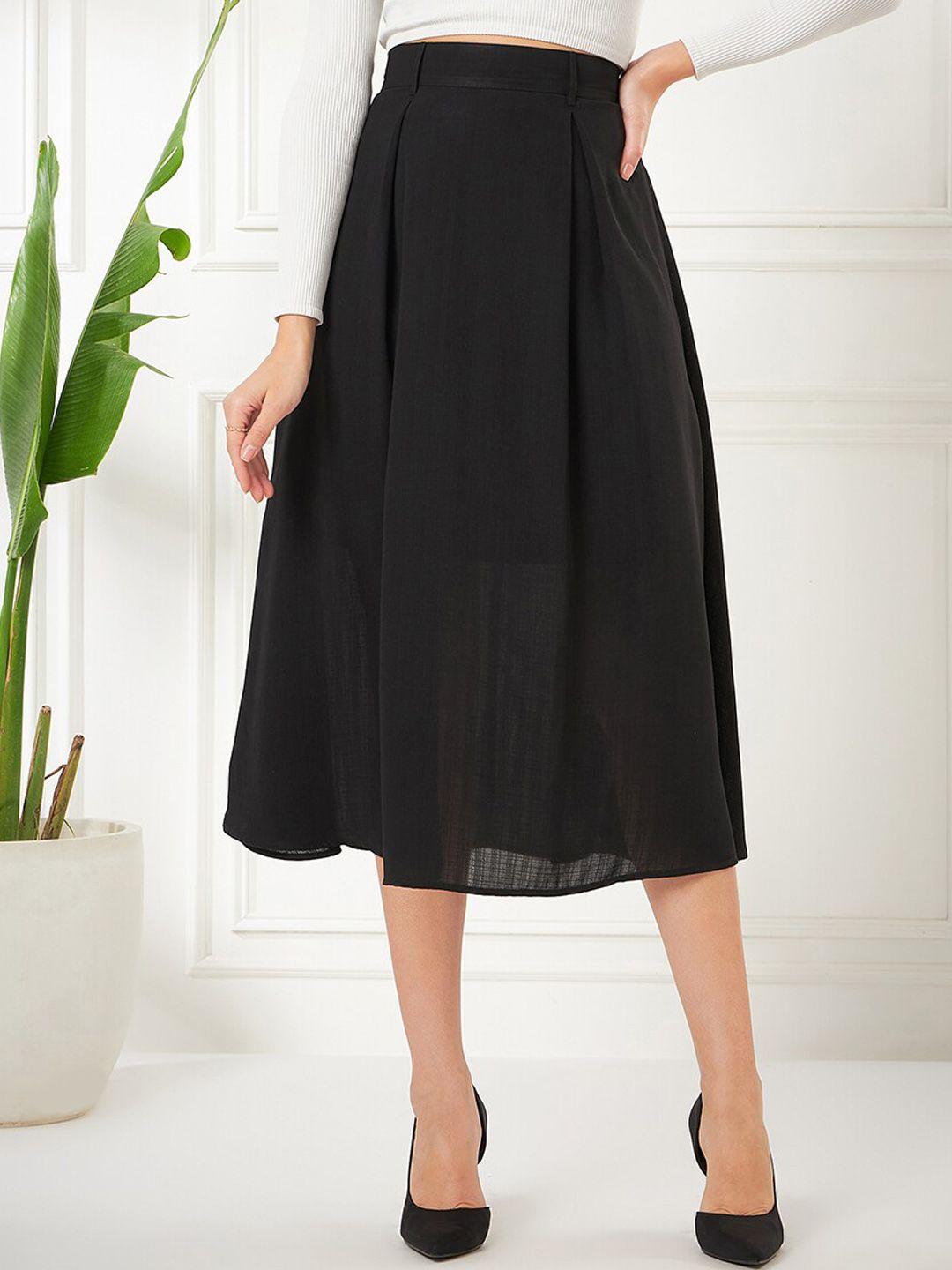 kibo pleated flared midi skirt