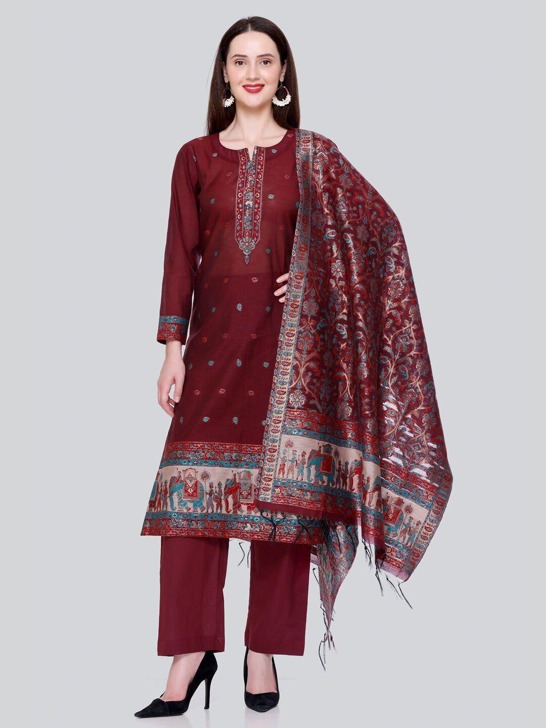 kidar ethnic motifs woven design unstitched dress material