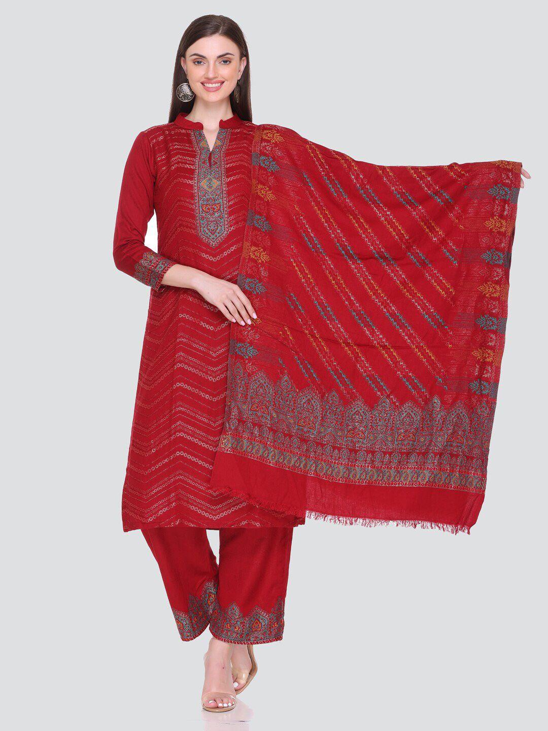 kidar ethnic motifs printed unstitched dress material