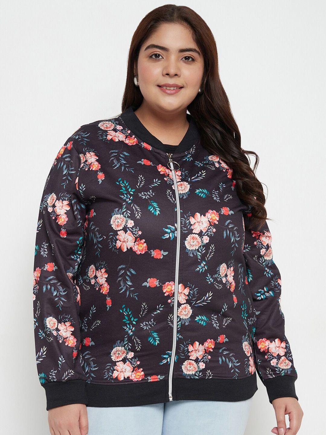 austivo plus size floral printed fleece sweatshirt