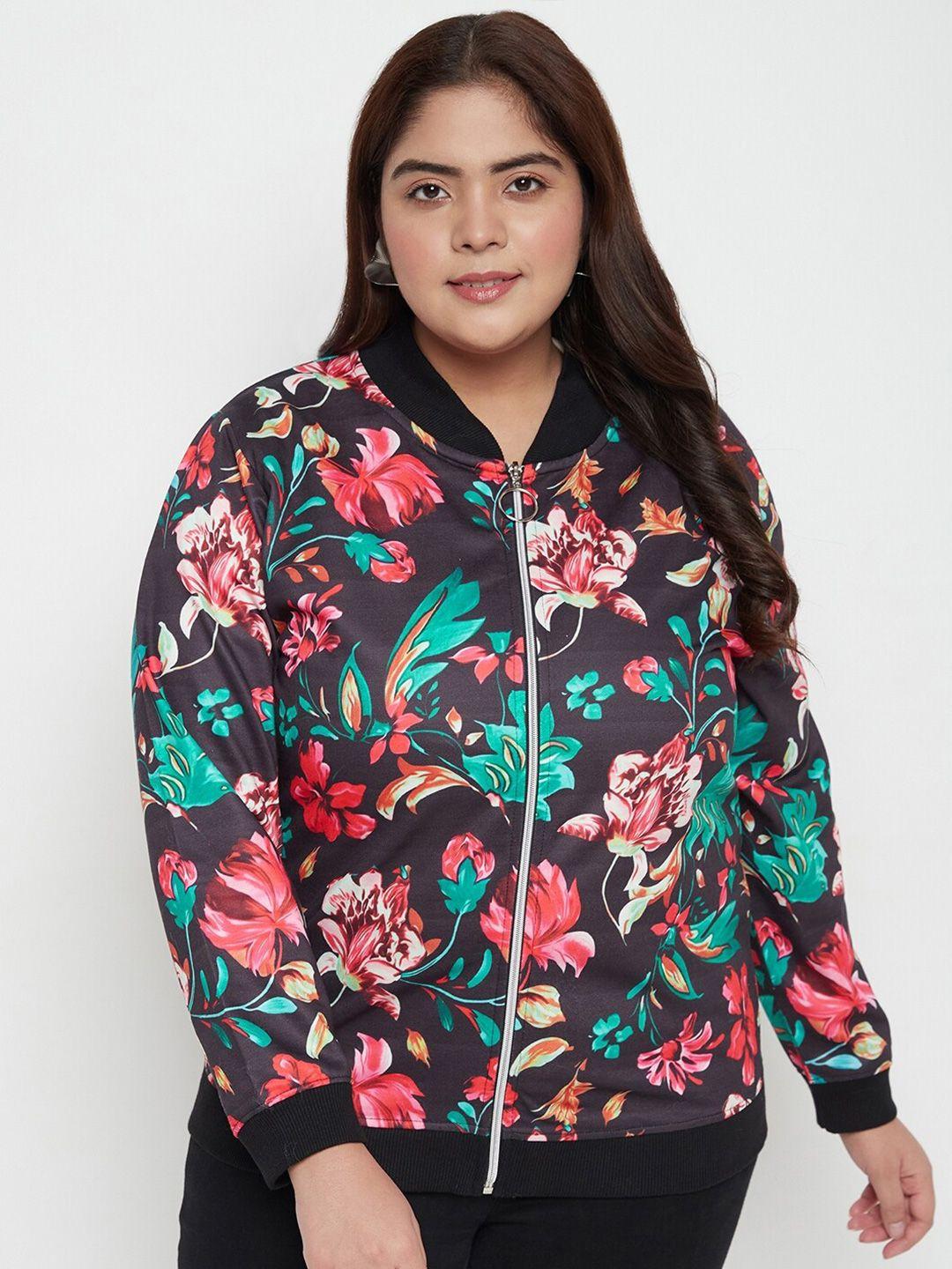 austivo plus size floral printed fleece sweatshirt