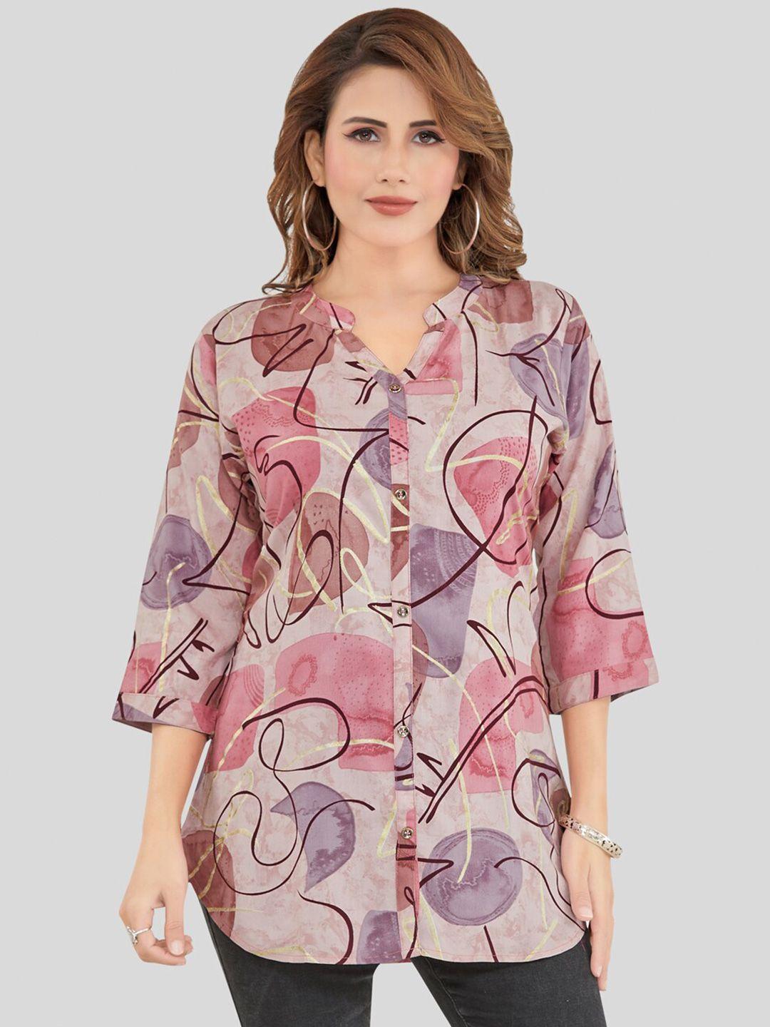 saree swarg abstract printed straight kurti