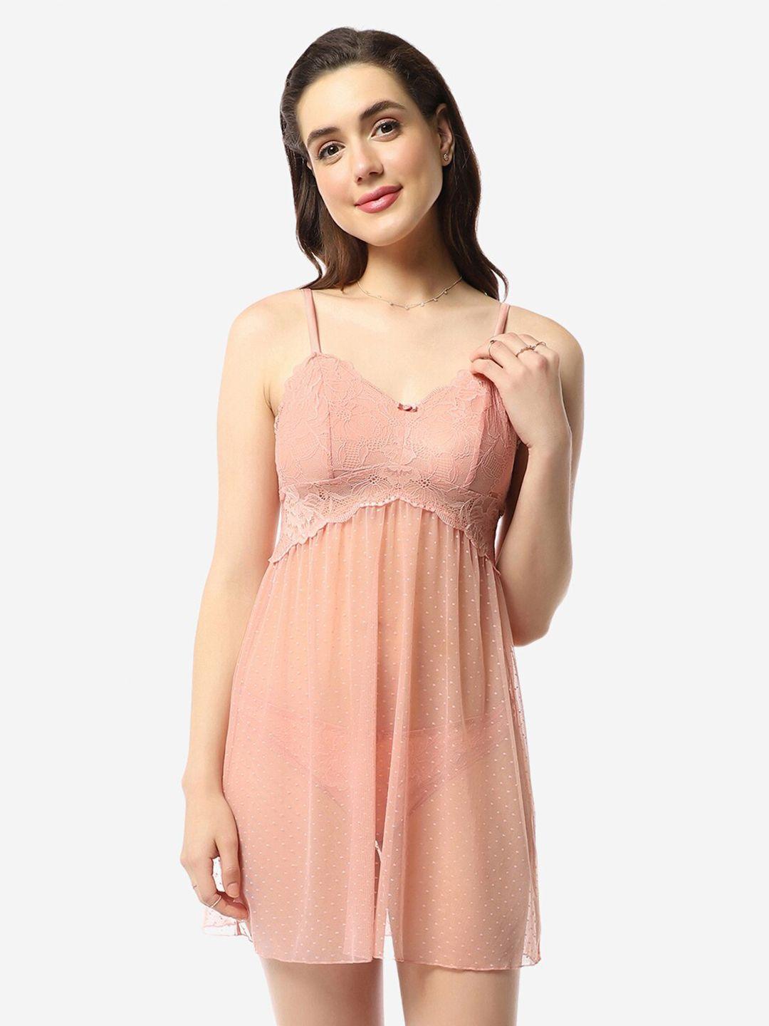 amante self design shoulder straps baby doll