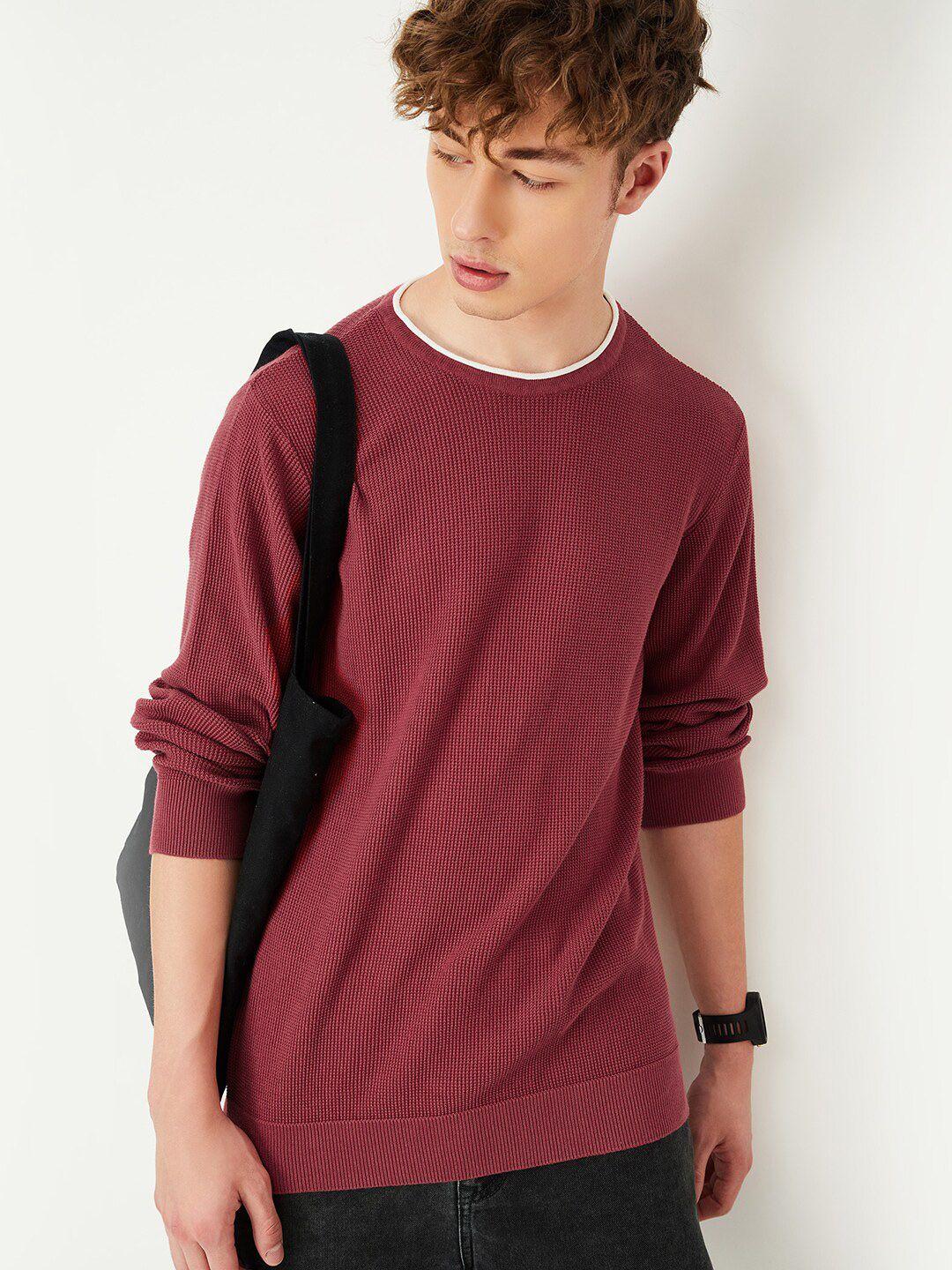 max round neck pure cotton pullover sweaters