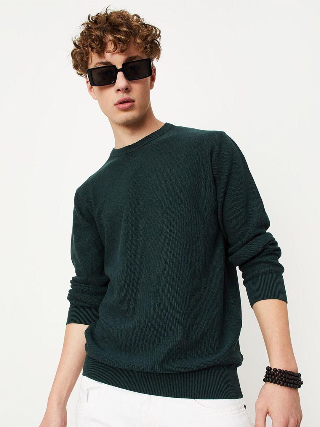 max round neck pure cotton pullover sweaters