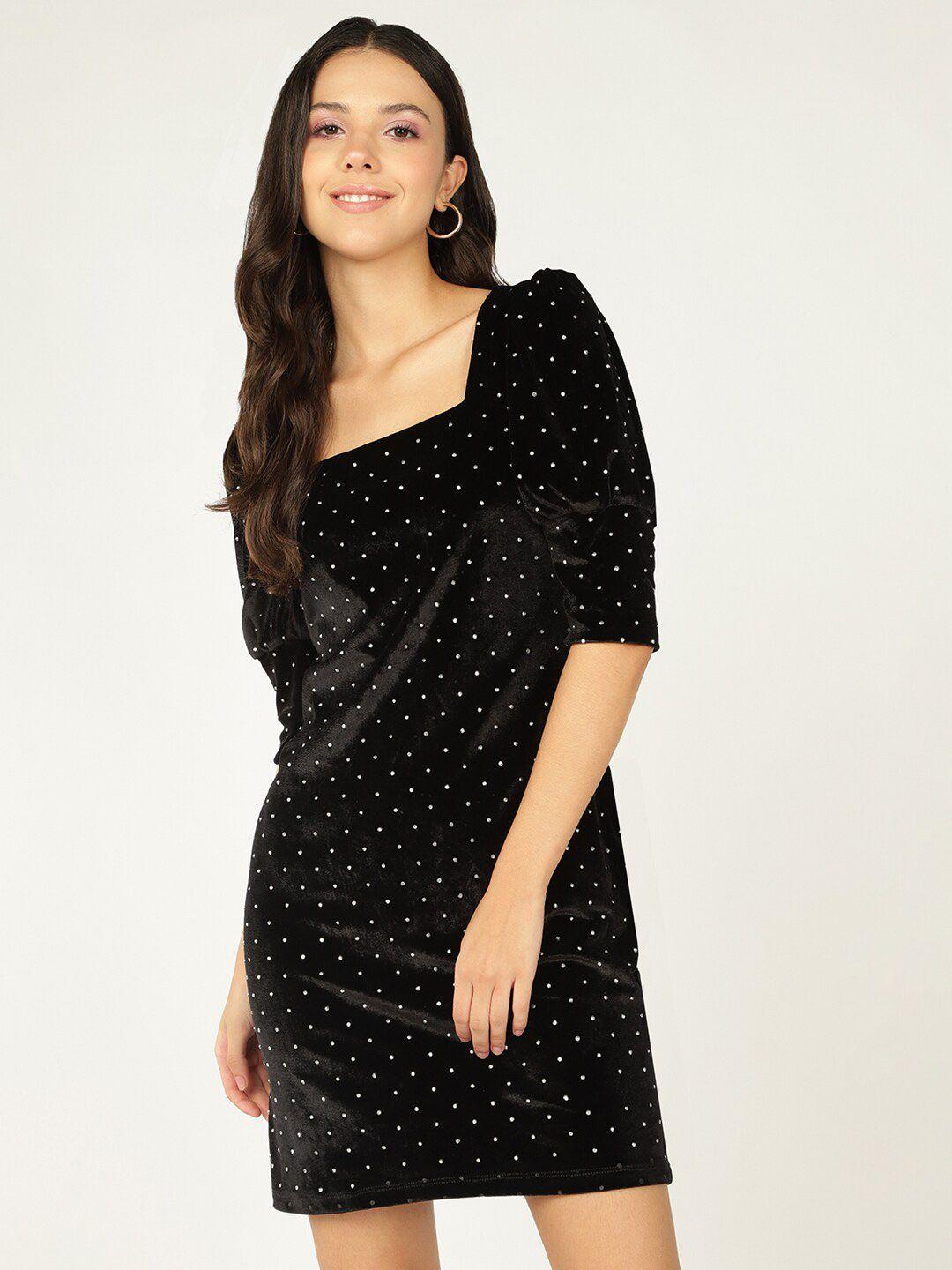 dressberry polka dots printed sheath dress