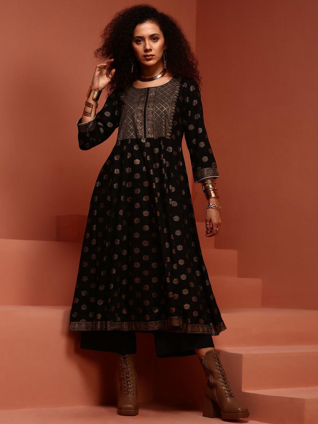 imara ethnic motifs woven design anarkali kurta