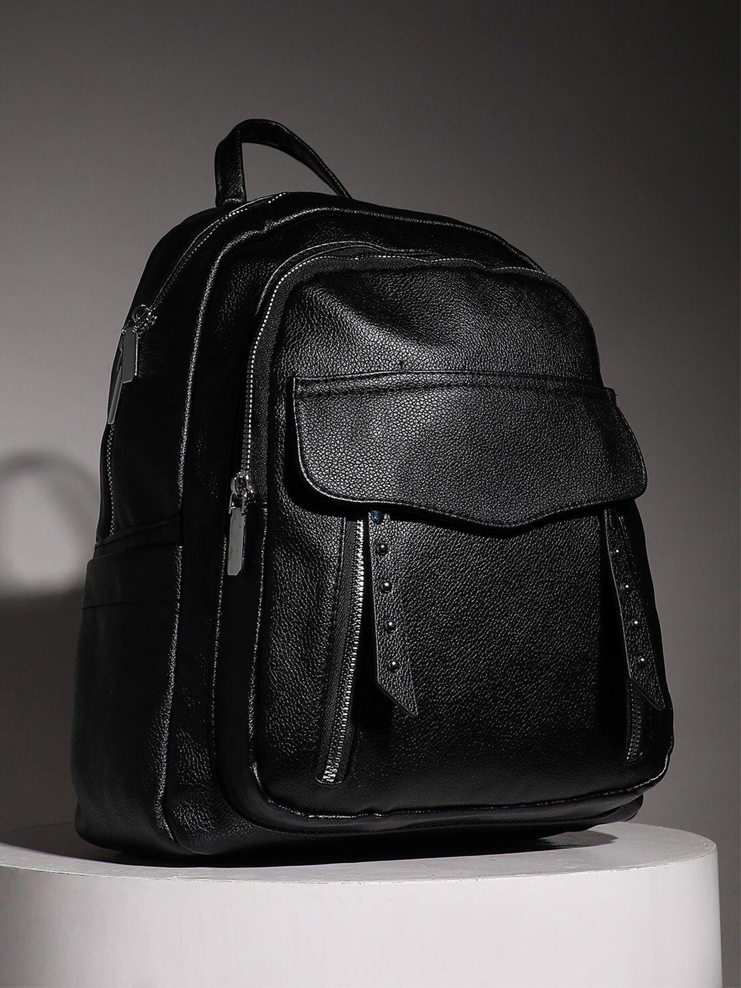 haute sauce by campus sutra women black backpack