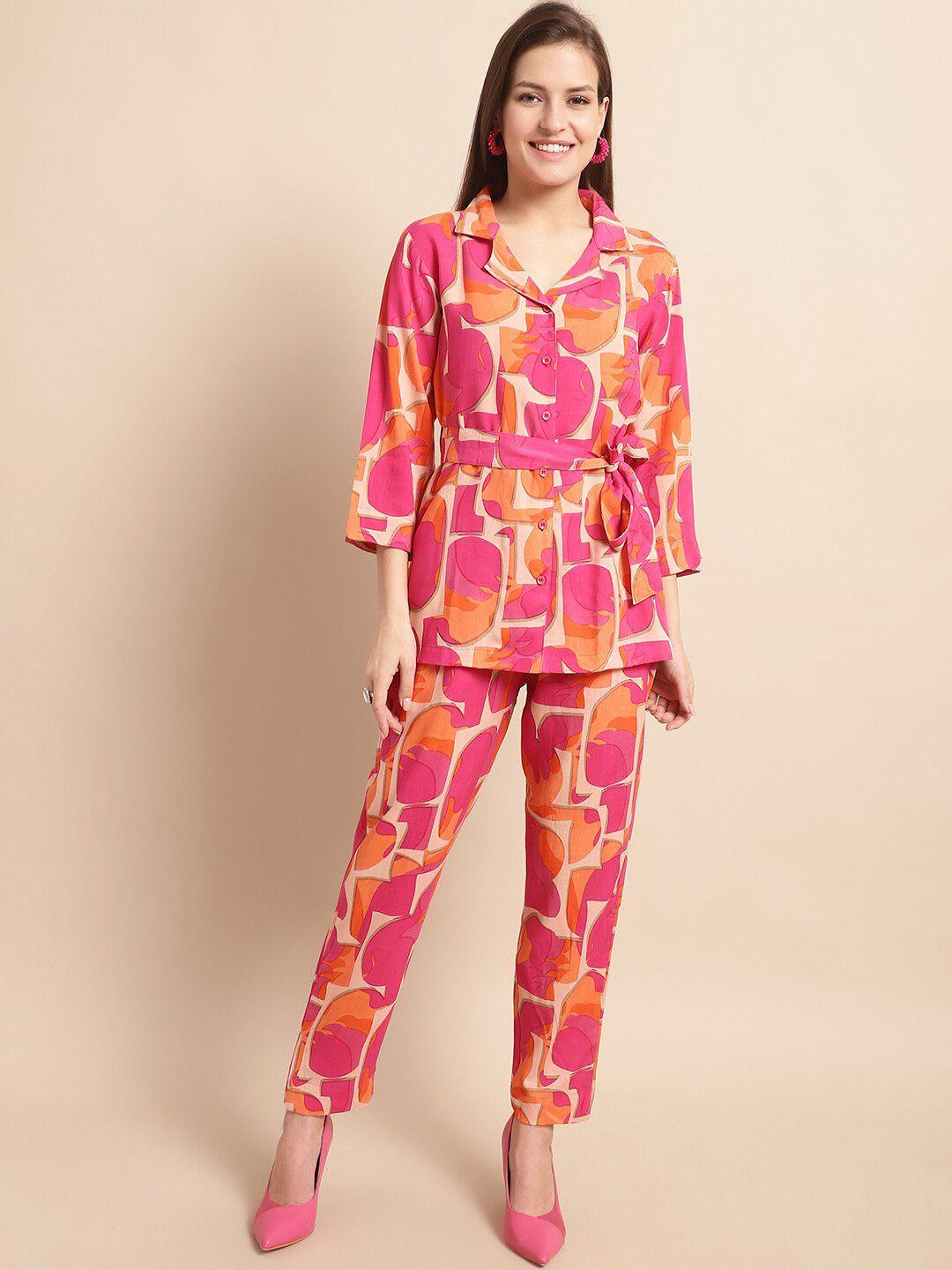 aawari abstract printed shirt & trousers