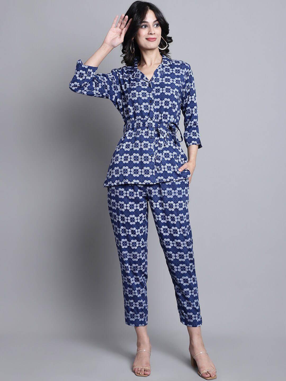 aawari ethnic motifs printed shirt & trousers