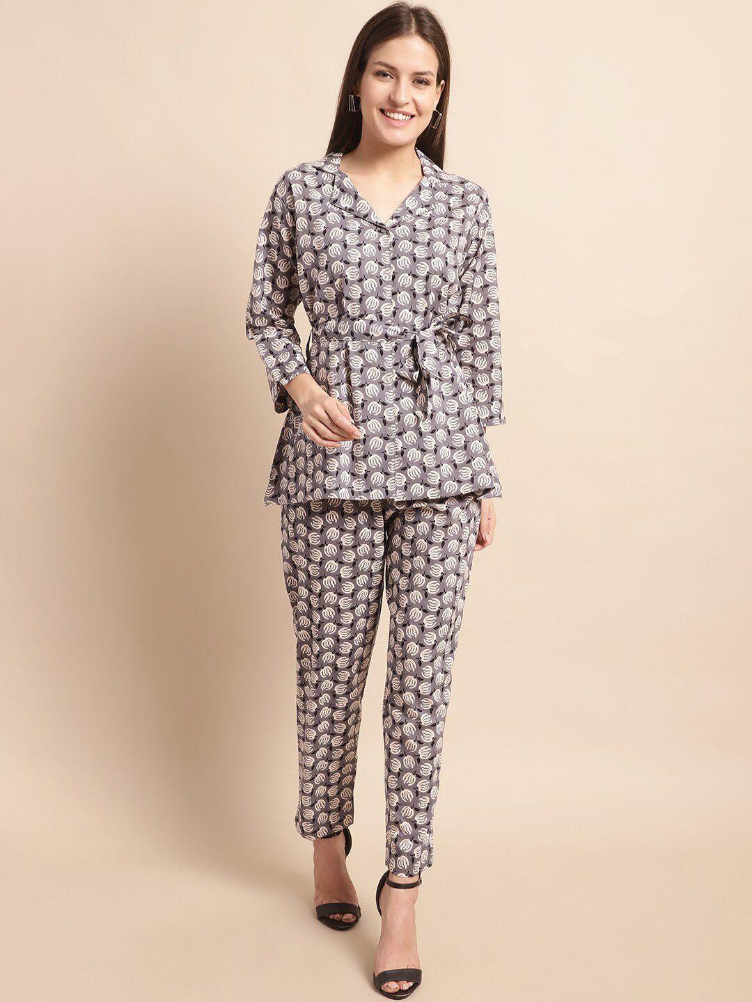 aawari ethnic motifs printed shirt & trousers