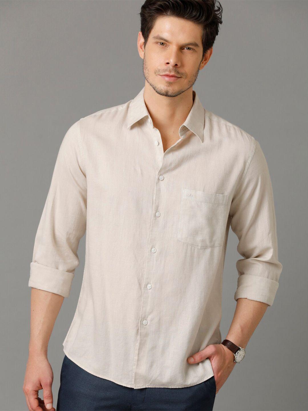 aldeno comfort spread collar regular fit linen casual shirt