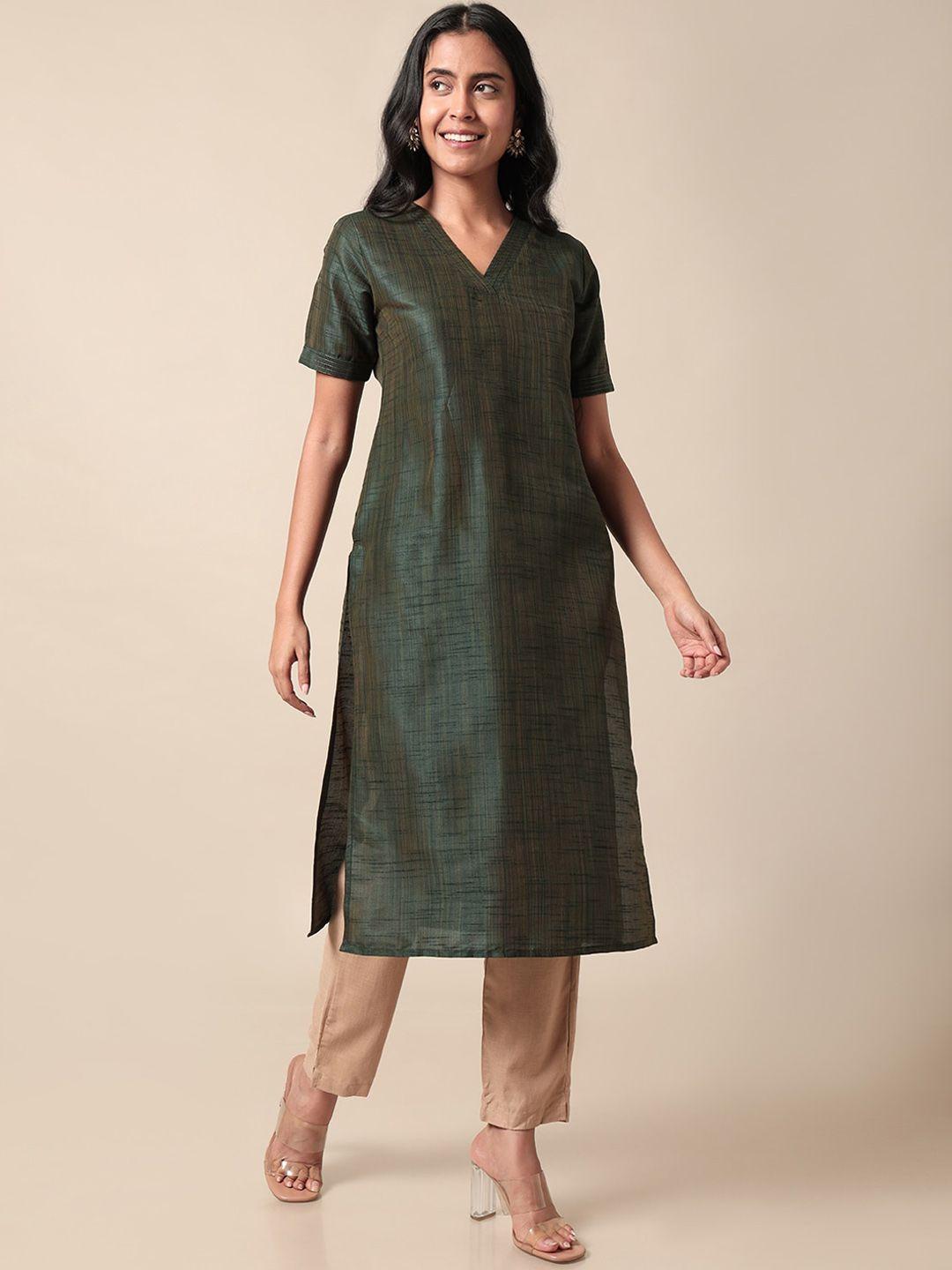 saaki v-neck straight regular kurta