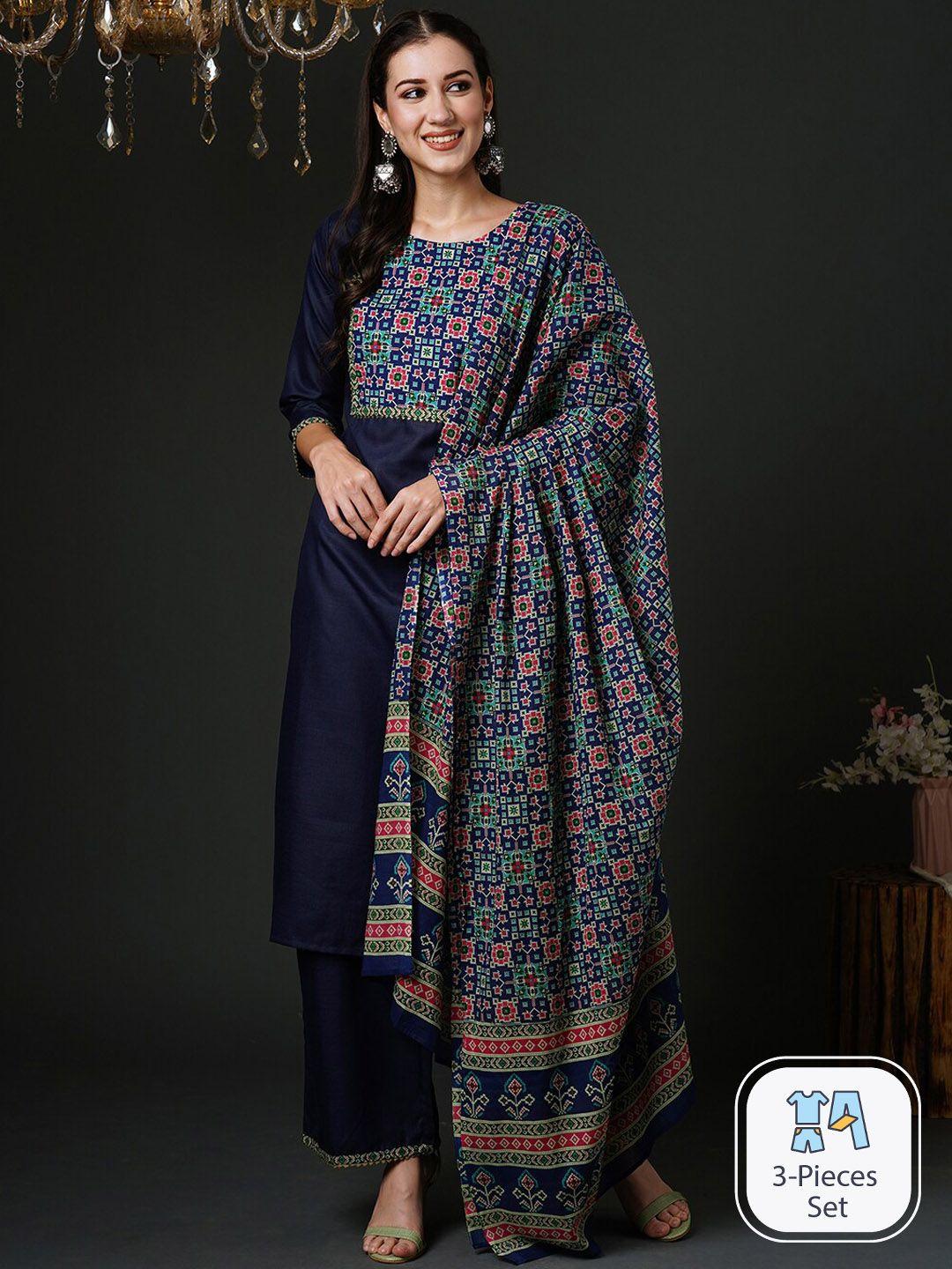 indo era ethnic motifs yoke design gotta patti kurta & palazzos with dupatta