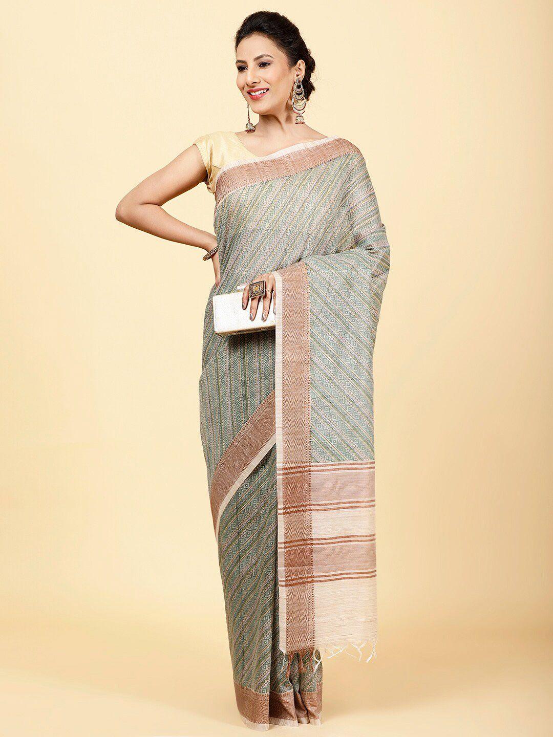 meena bazaar geometric printed saree