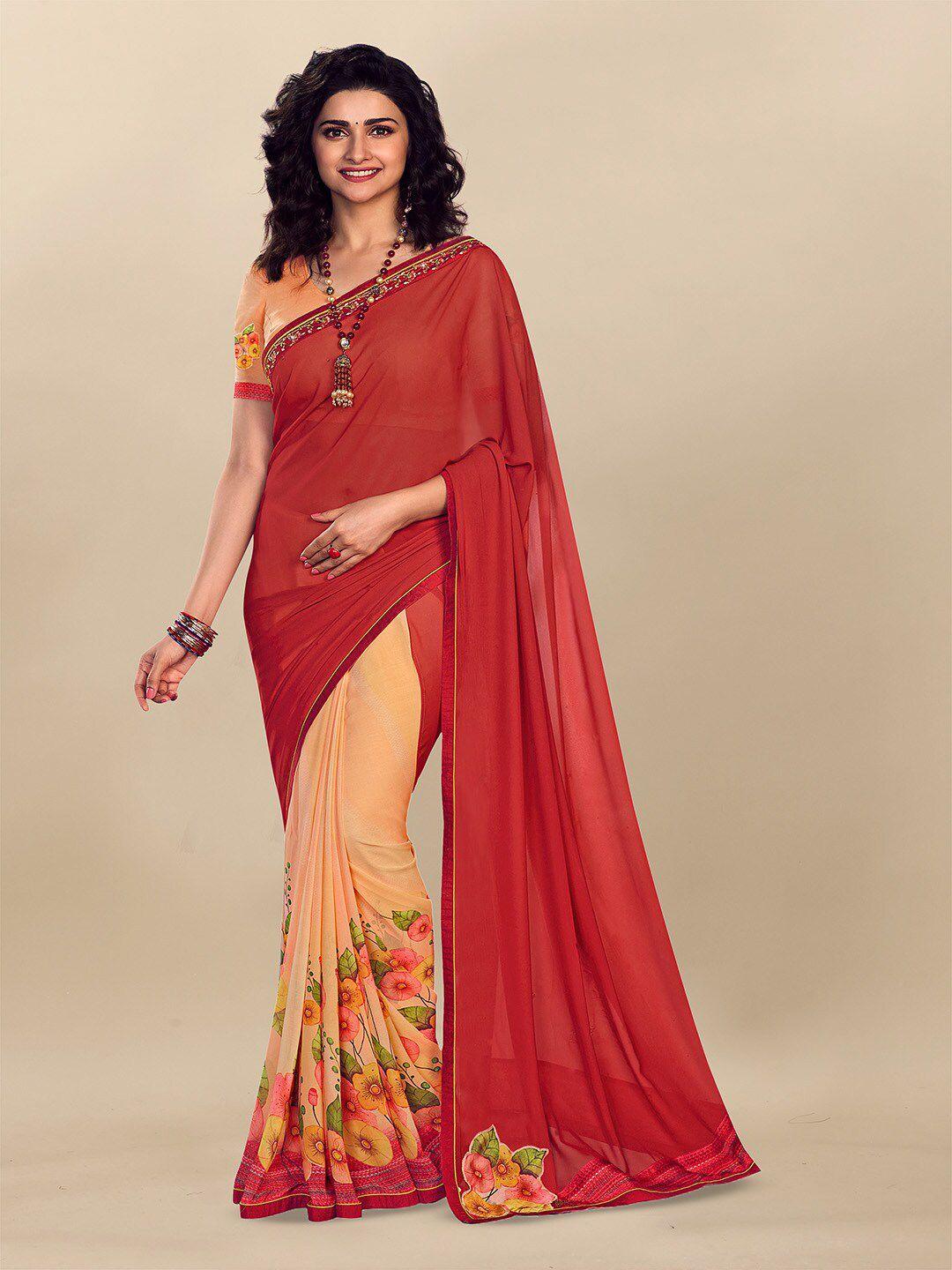 atulyam tex world floral print georgette saree