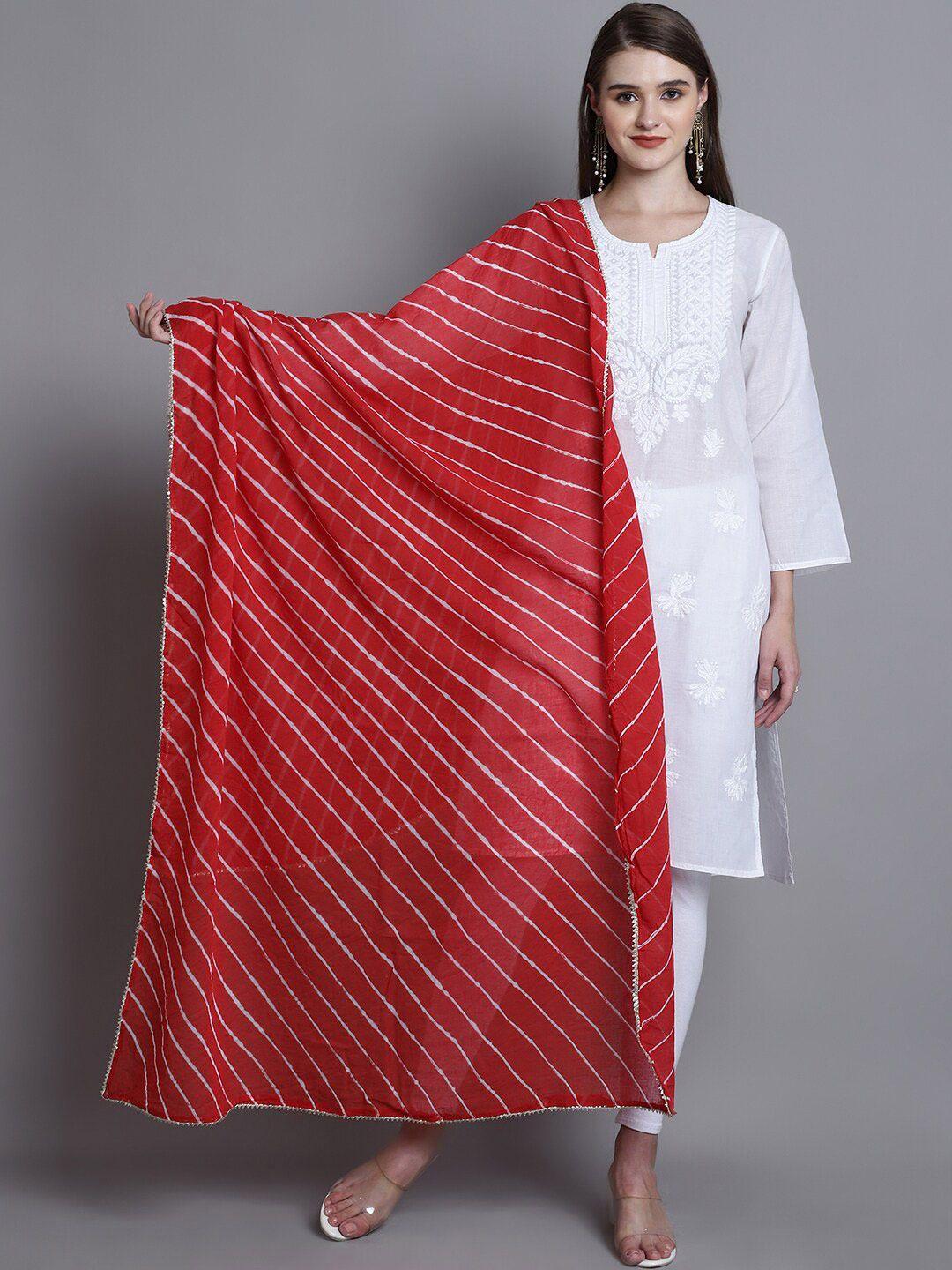 soundarya striped leheriya dupatta with gotta patti