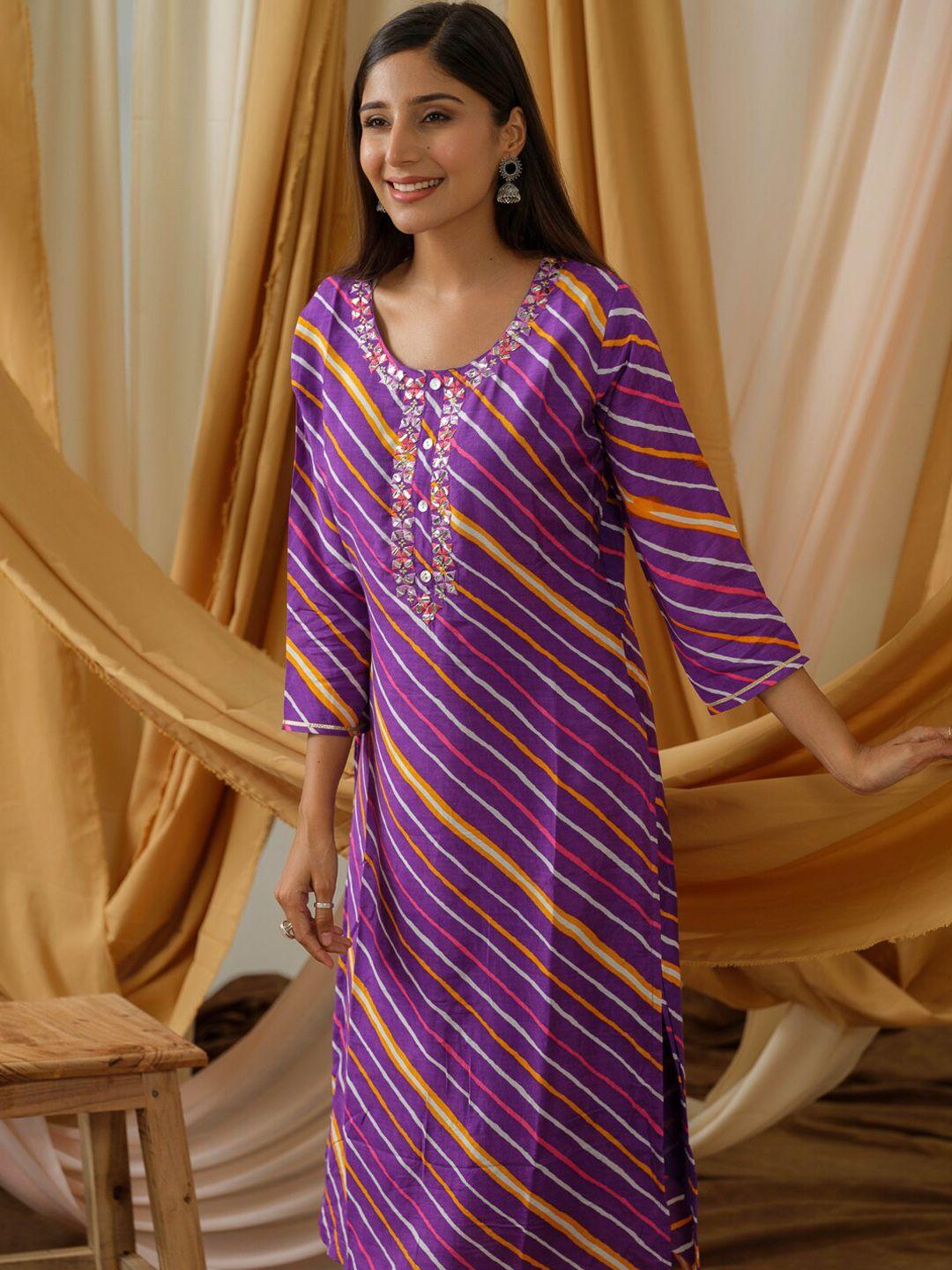 sangria striped straight kurta