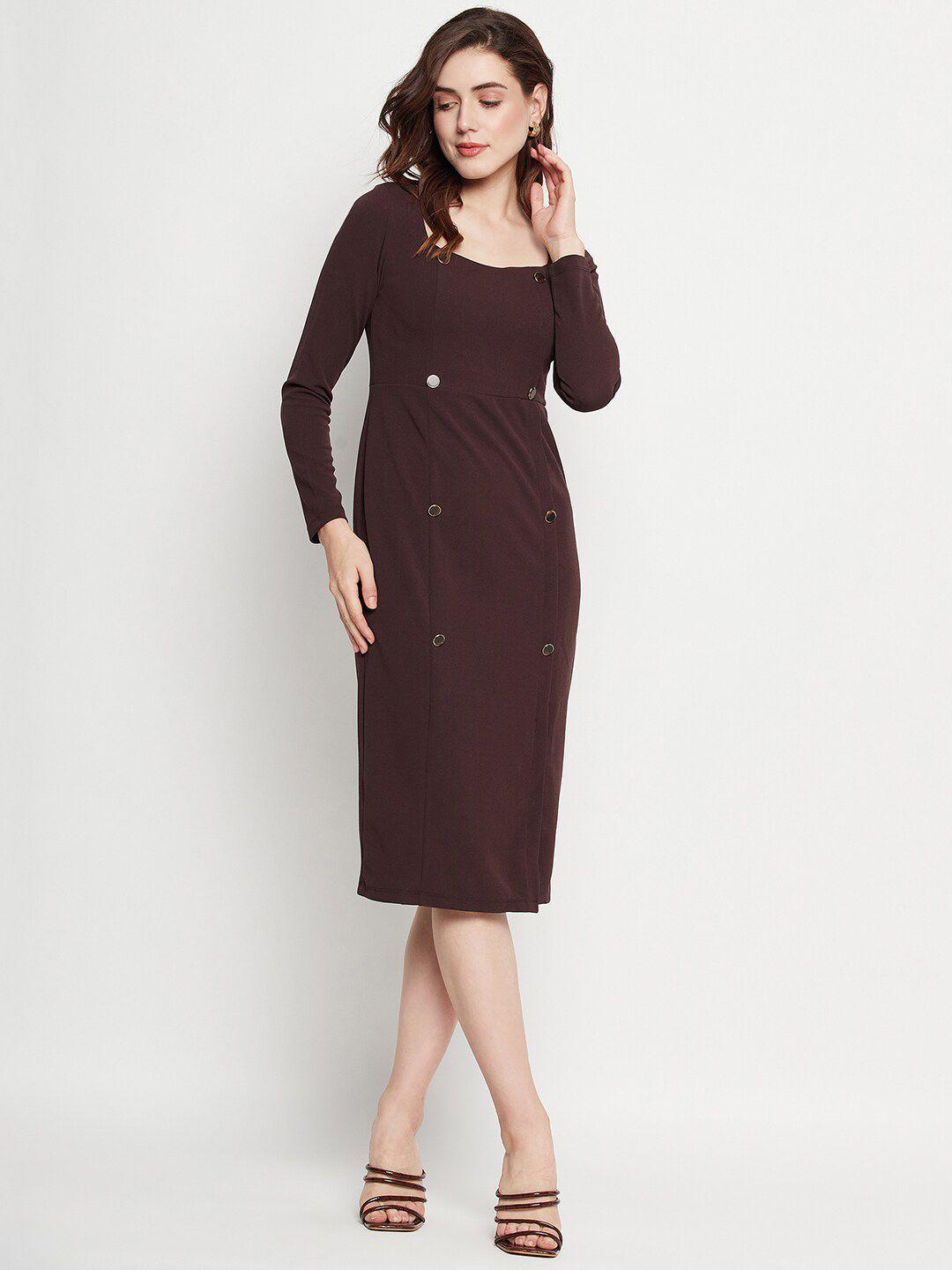 madame square neck sheath dress