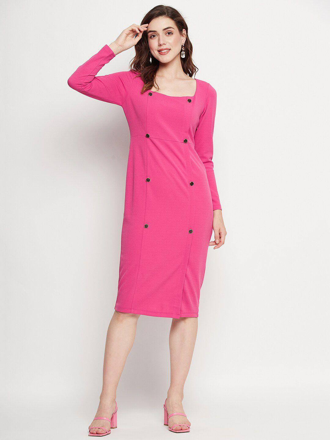 madame square neck sheath dress