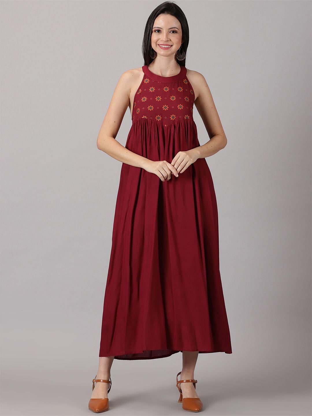 dressar halter neck applique maxi dress