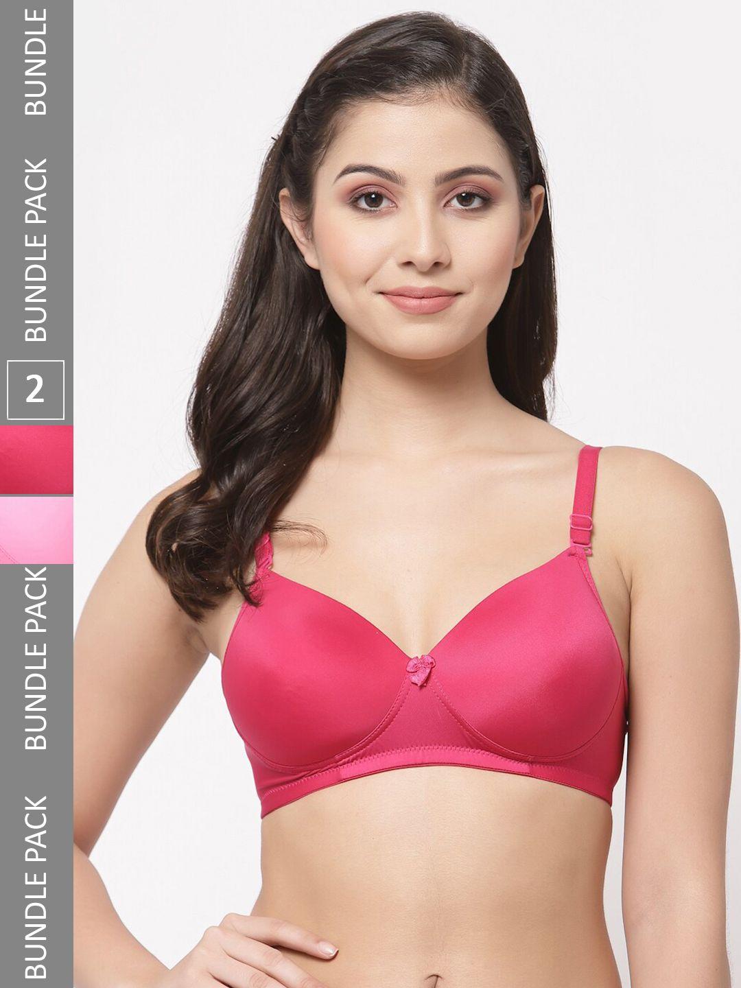 college girl pink & fuchsia bra full coverage lightly padded