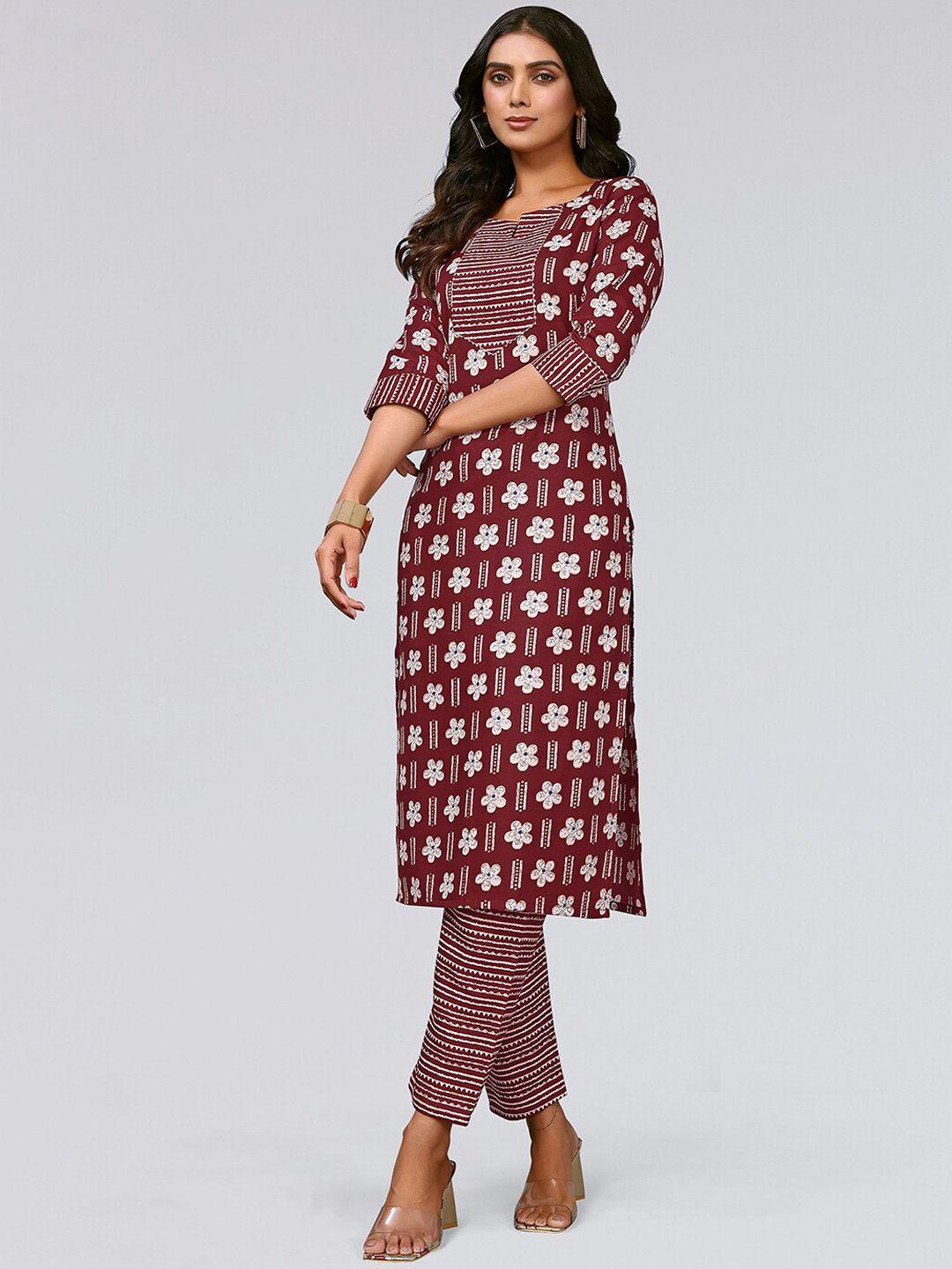 kalini floral printed regular kurta with trousers