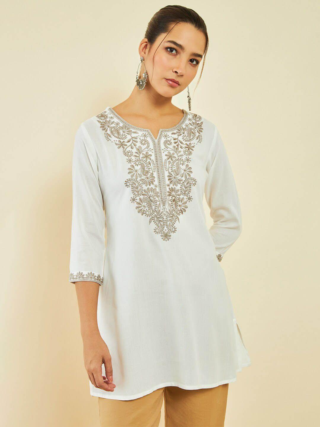 soch ethnic motifs embroidered tunic