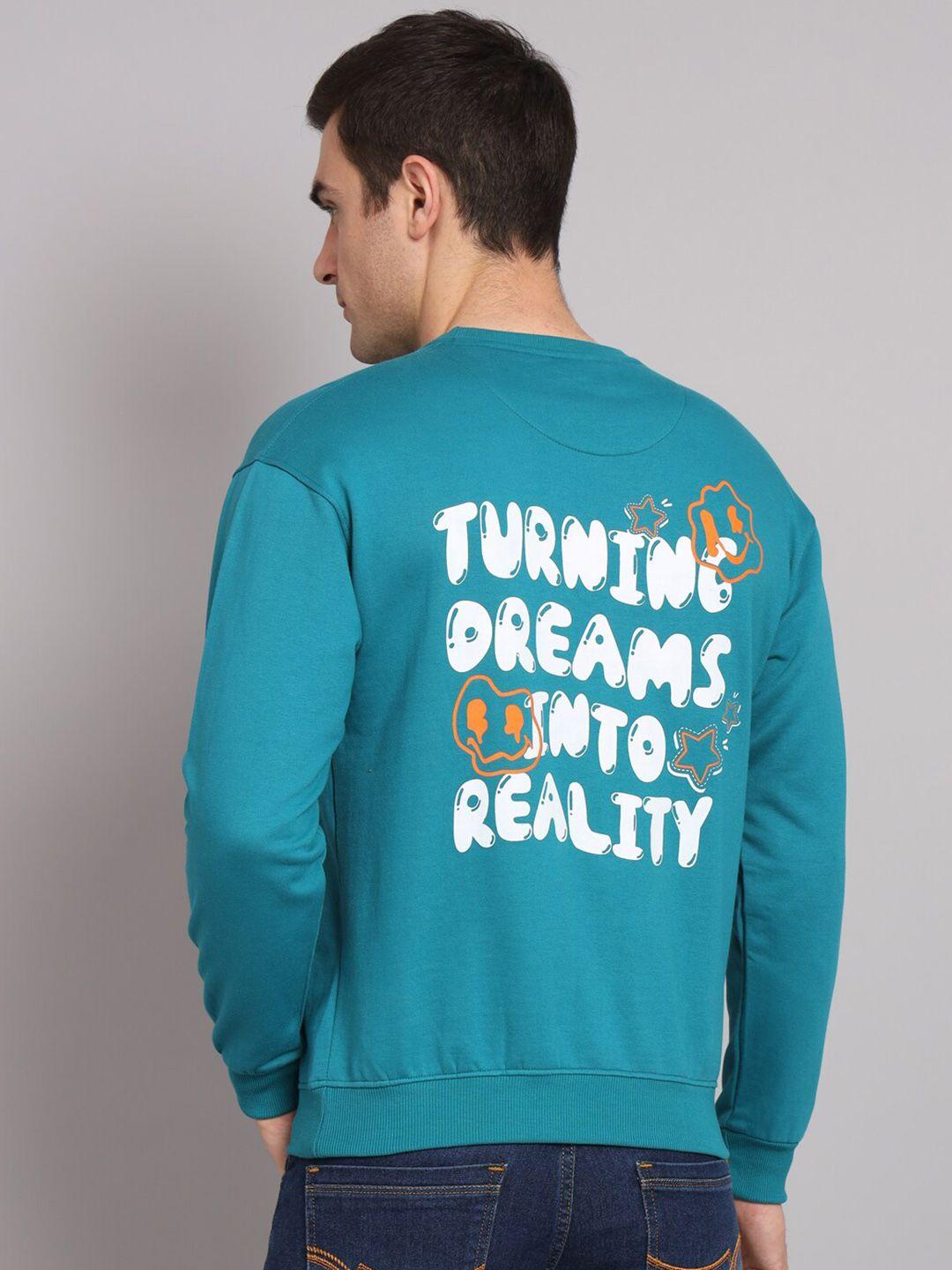 obaan typography printed cotton pullover sweatshirt