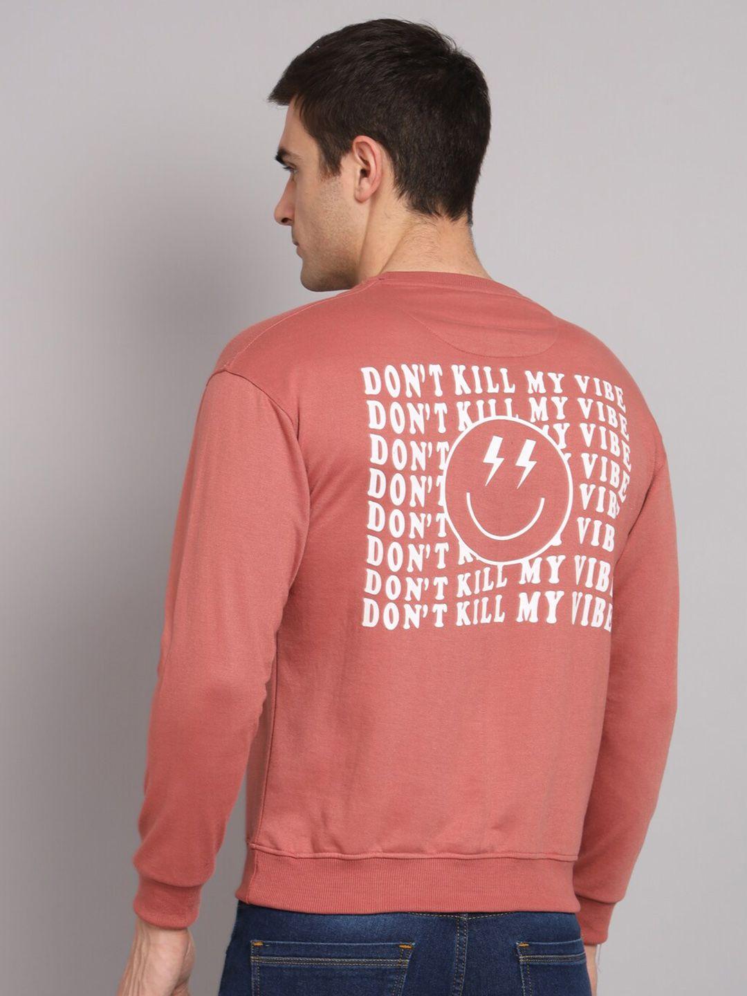 obaan typography printed cotton pullover sweatshirt