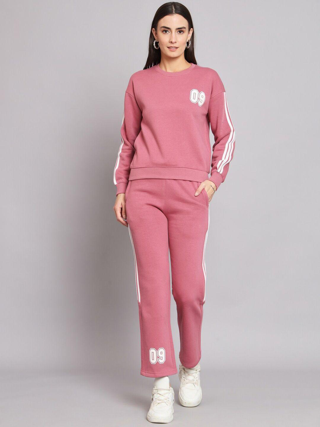 anti culture round neck fleece tracksuit