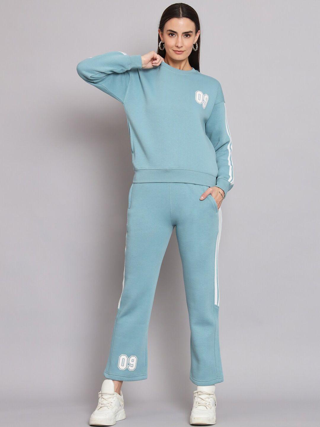 anti culture round neck fleece tracksuit