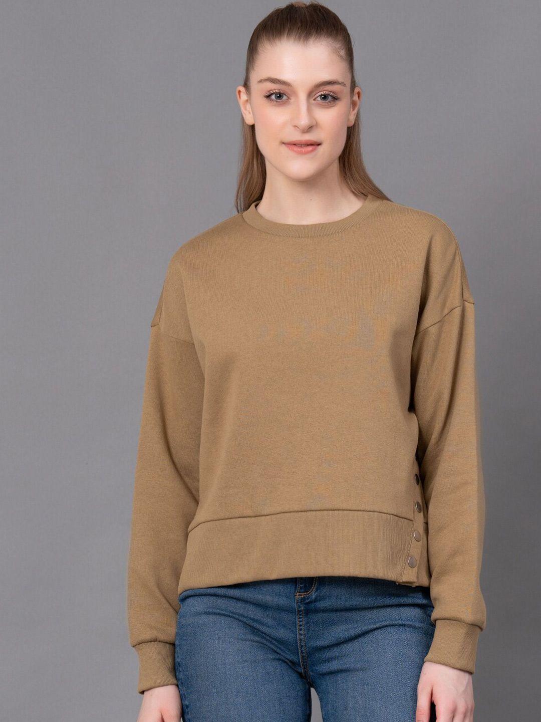 red tape round neck drop-shoulder sleeves sweatshirt