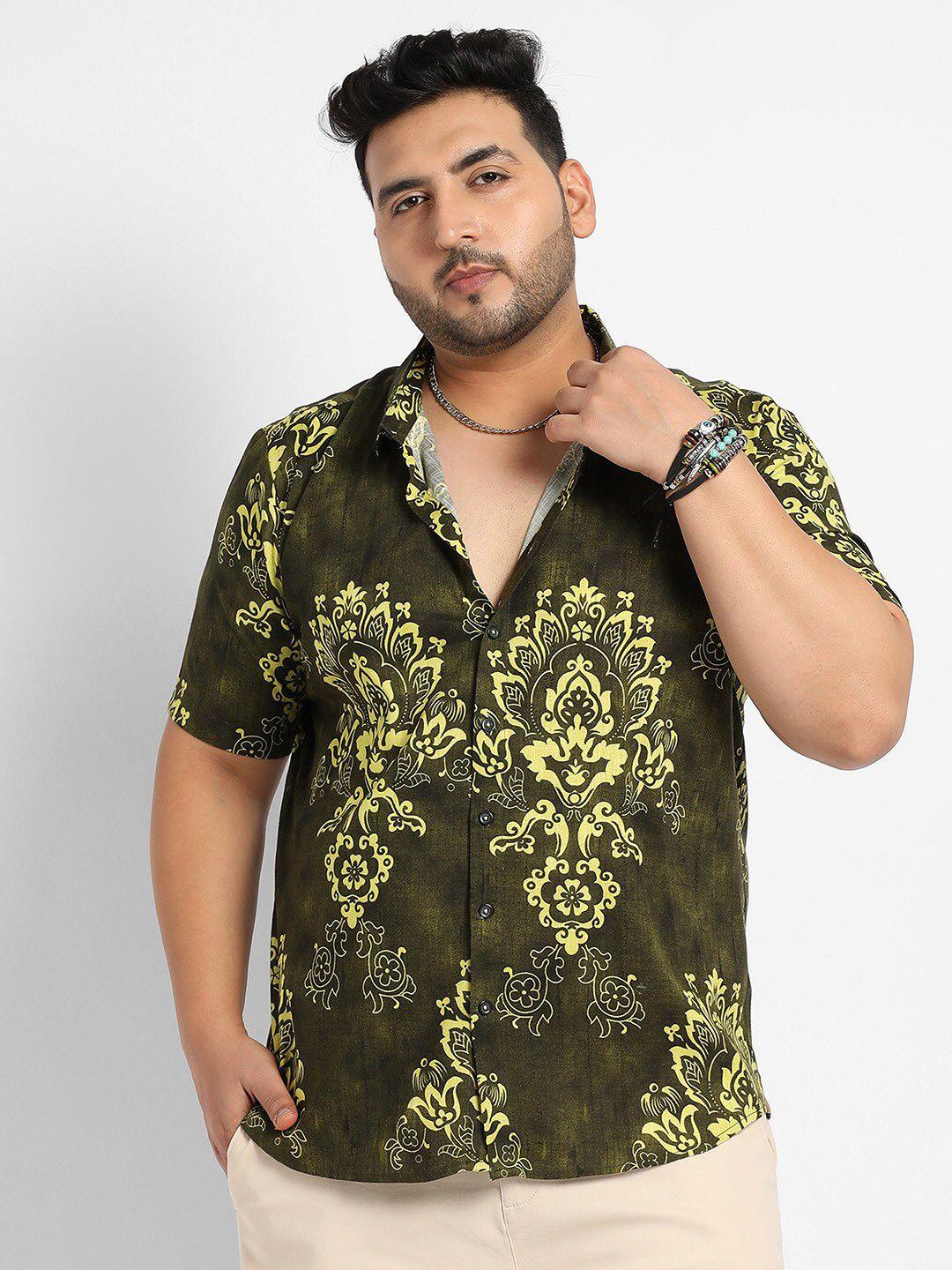 instafab plus classic ethnic motifs printed casual shirt