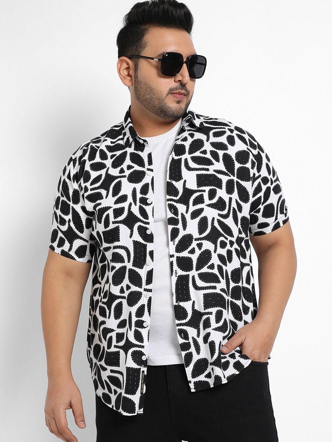 instafab plus plus size classic abstract printed casual shirt